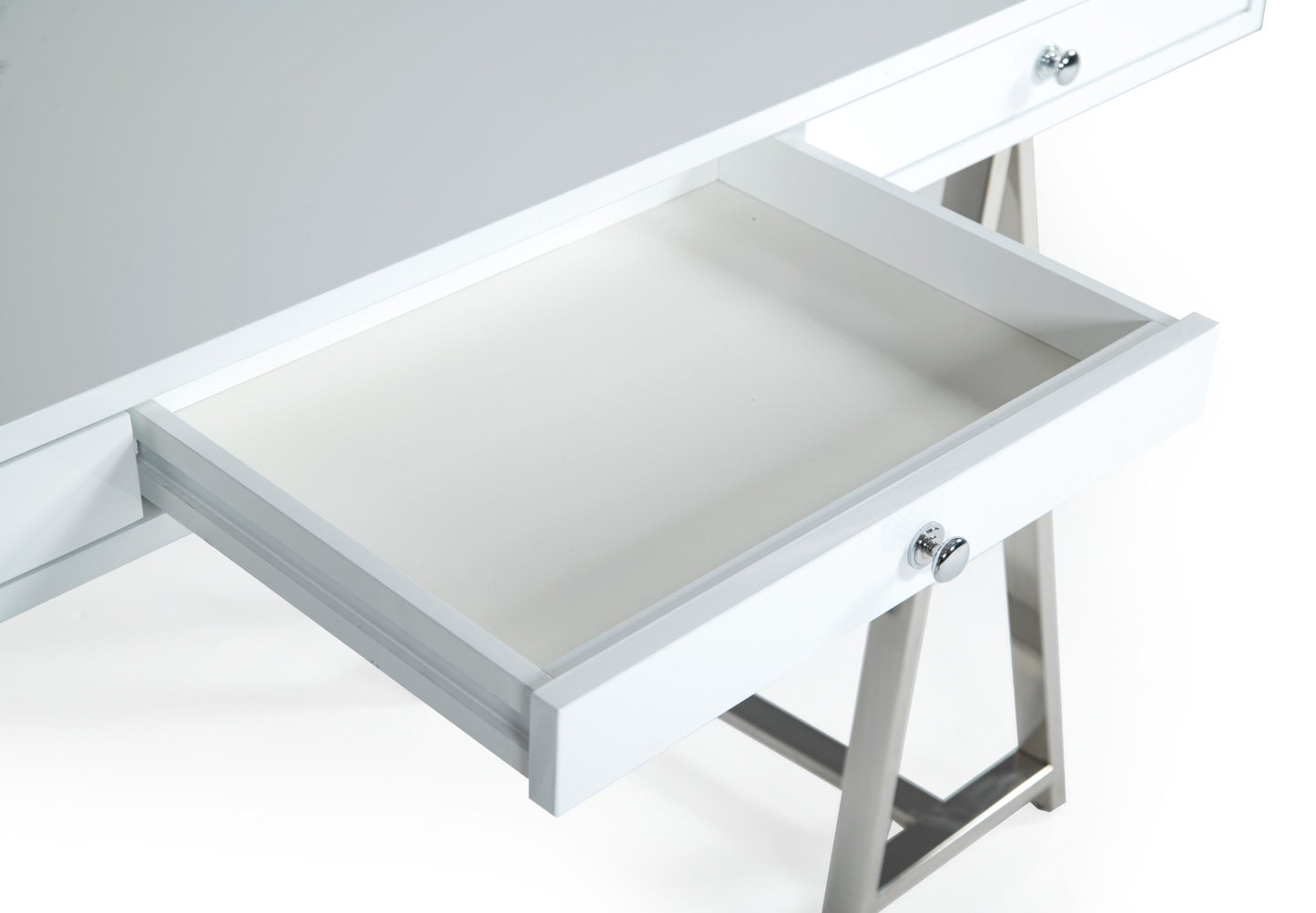 Modrest Ostrow - White + Stainless Steel Desk
