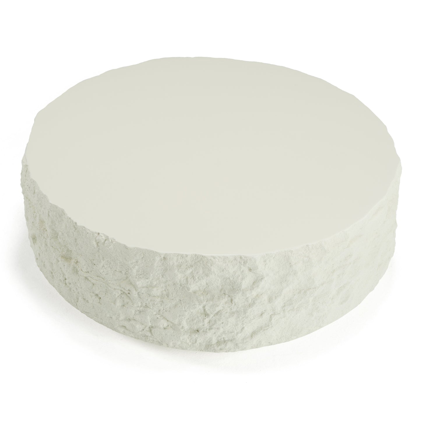 Modrest Quarry - Modern Off-White Round Coffee Table