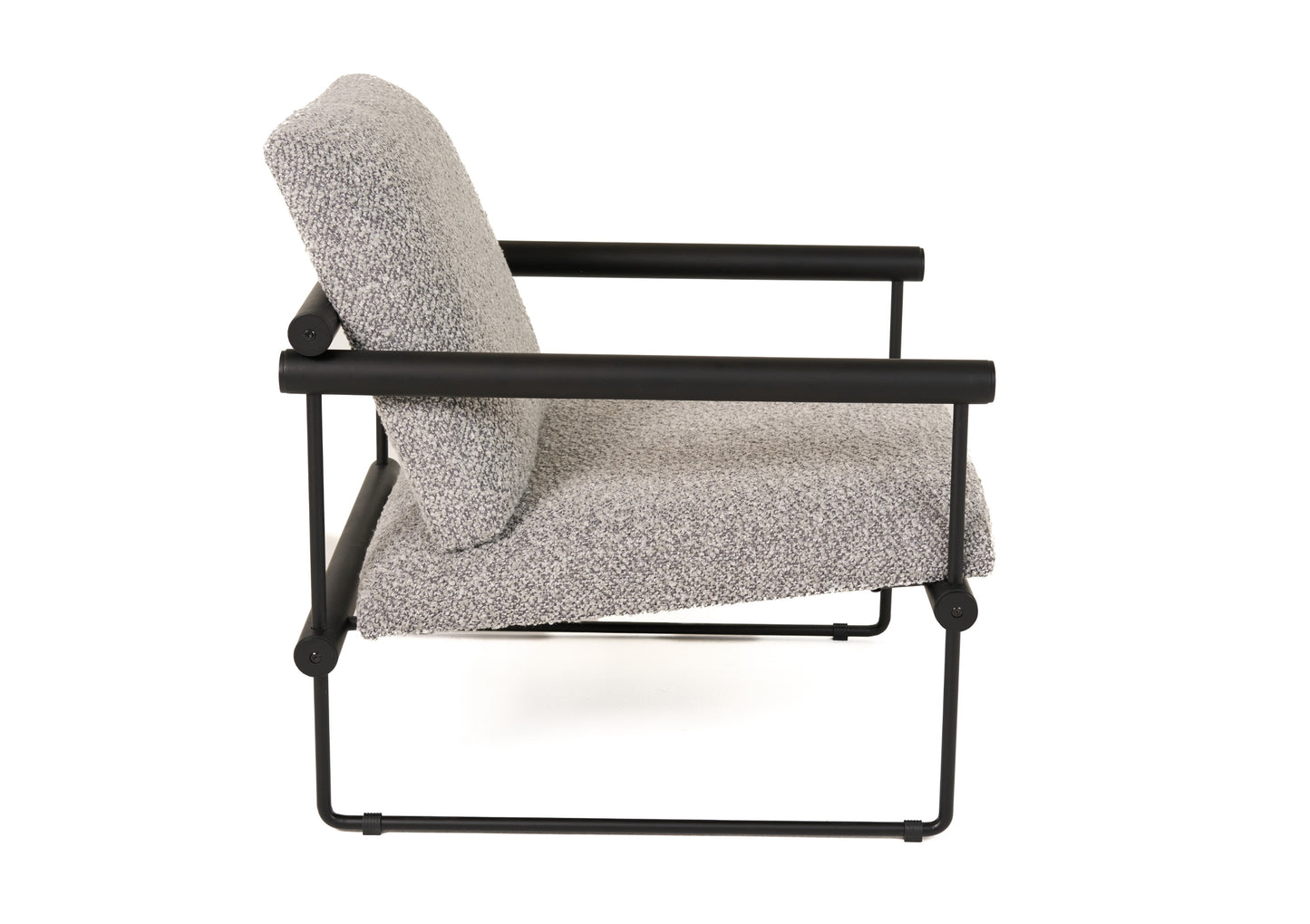 Modrest Ravina - Modern Grey Fabric + Black Accent Chair