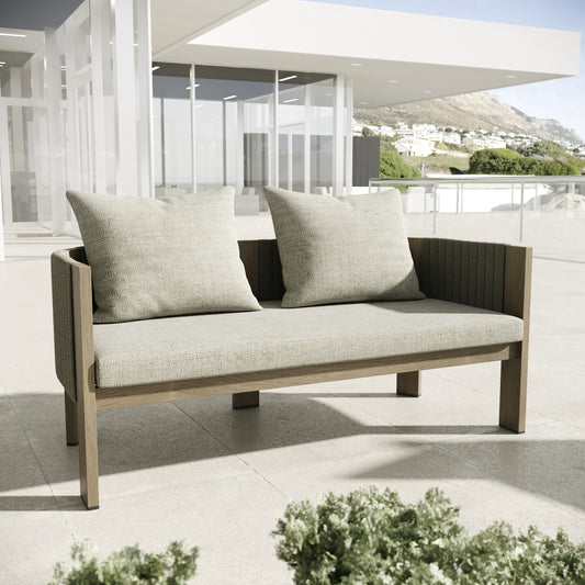 Renava Salvora - Outdoor Beige Fabric & Grey Rope Sofa Set