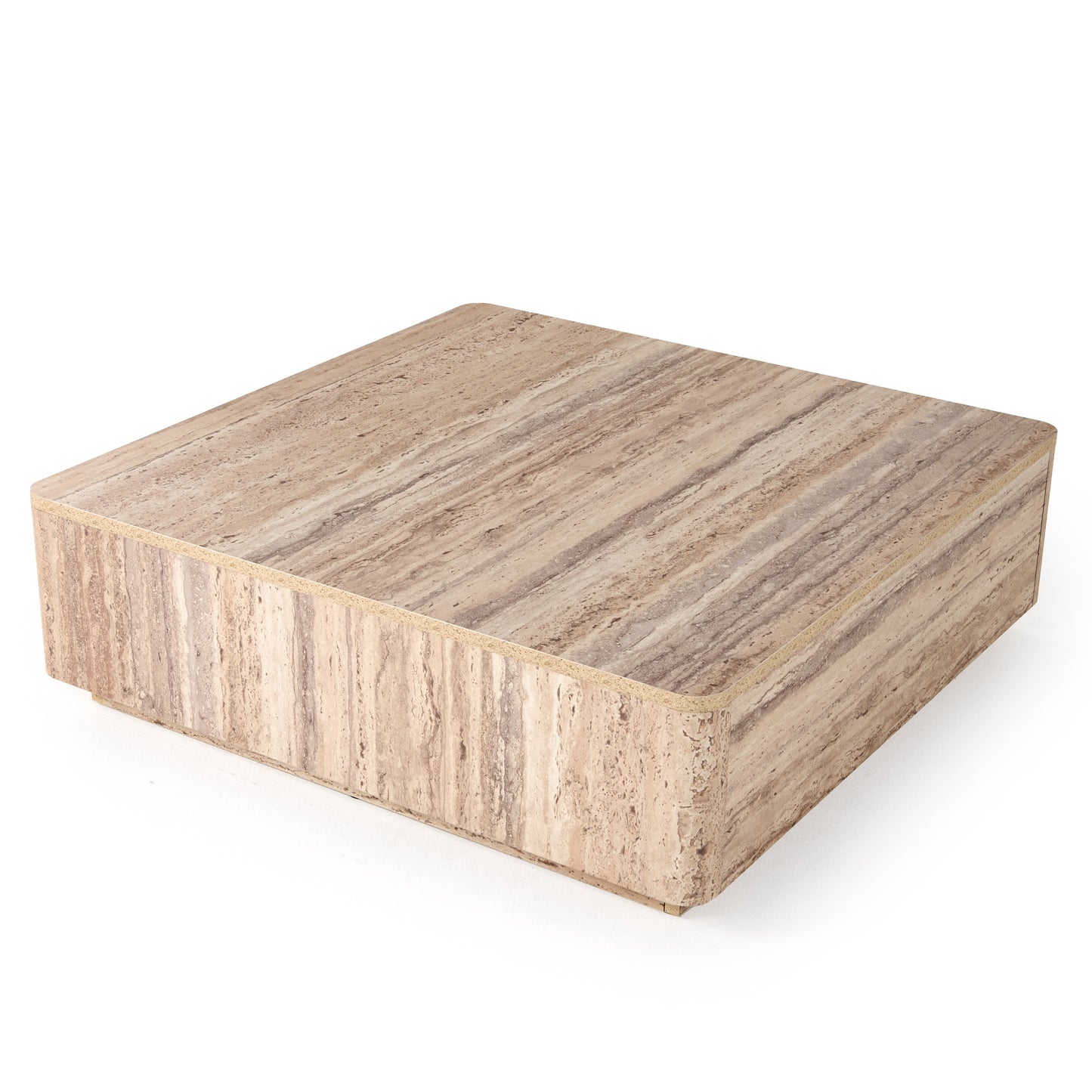 Nova Domus Roma - Modern Faux Travertine Square Coffee Table
