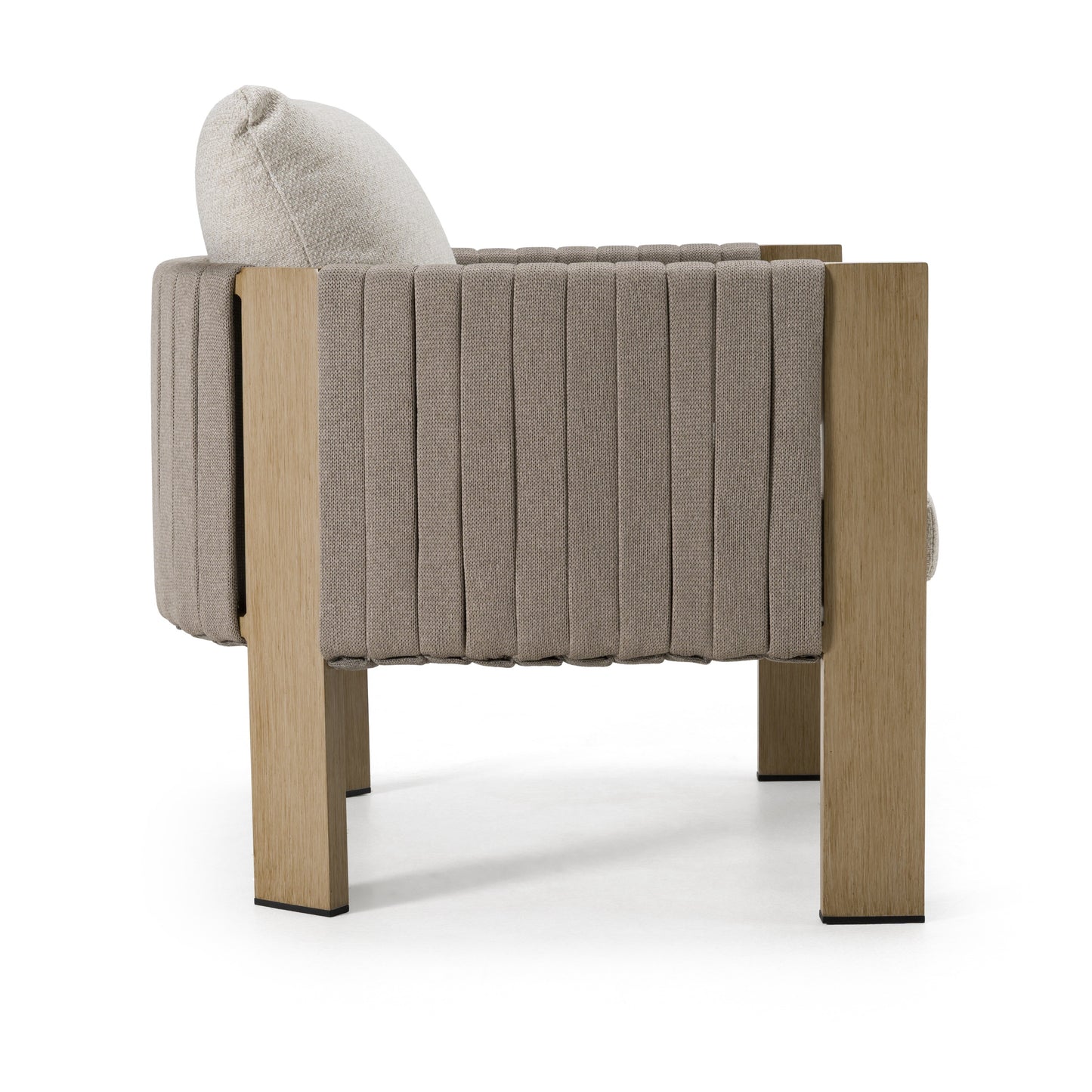 Renava Salvora - Outdoor Beige Fabric & Grey Rope Chair