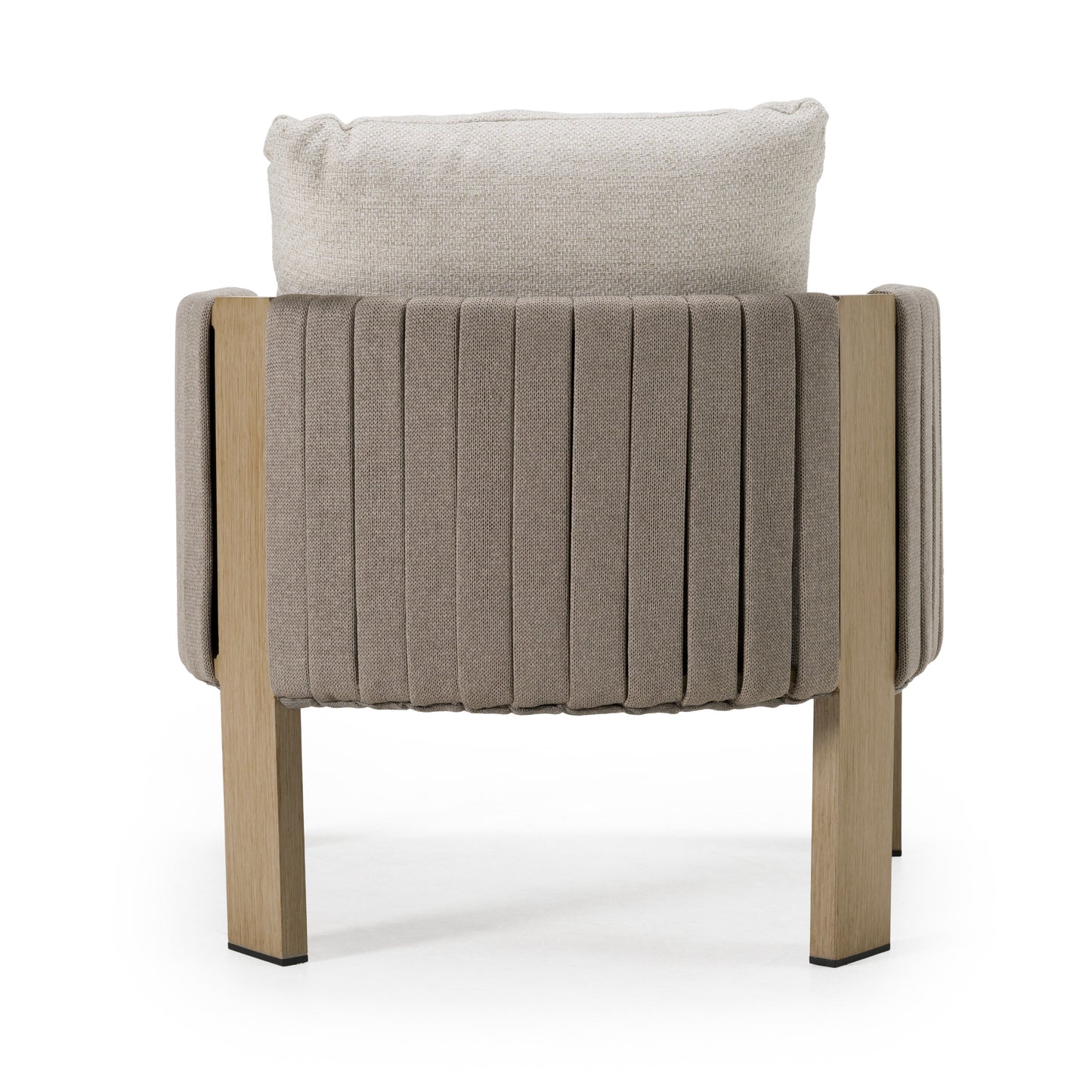 Renava Salvora - Outdoor Beige Fabric & Grey Rope Chair