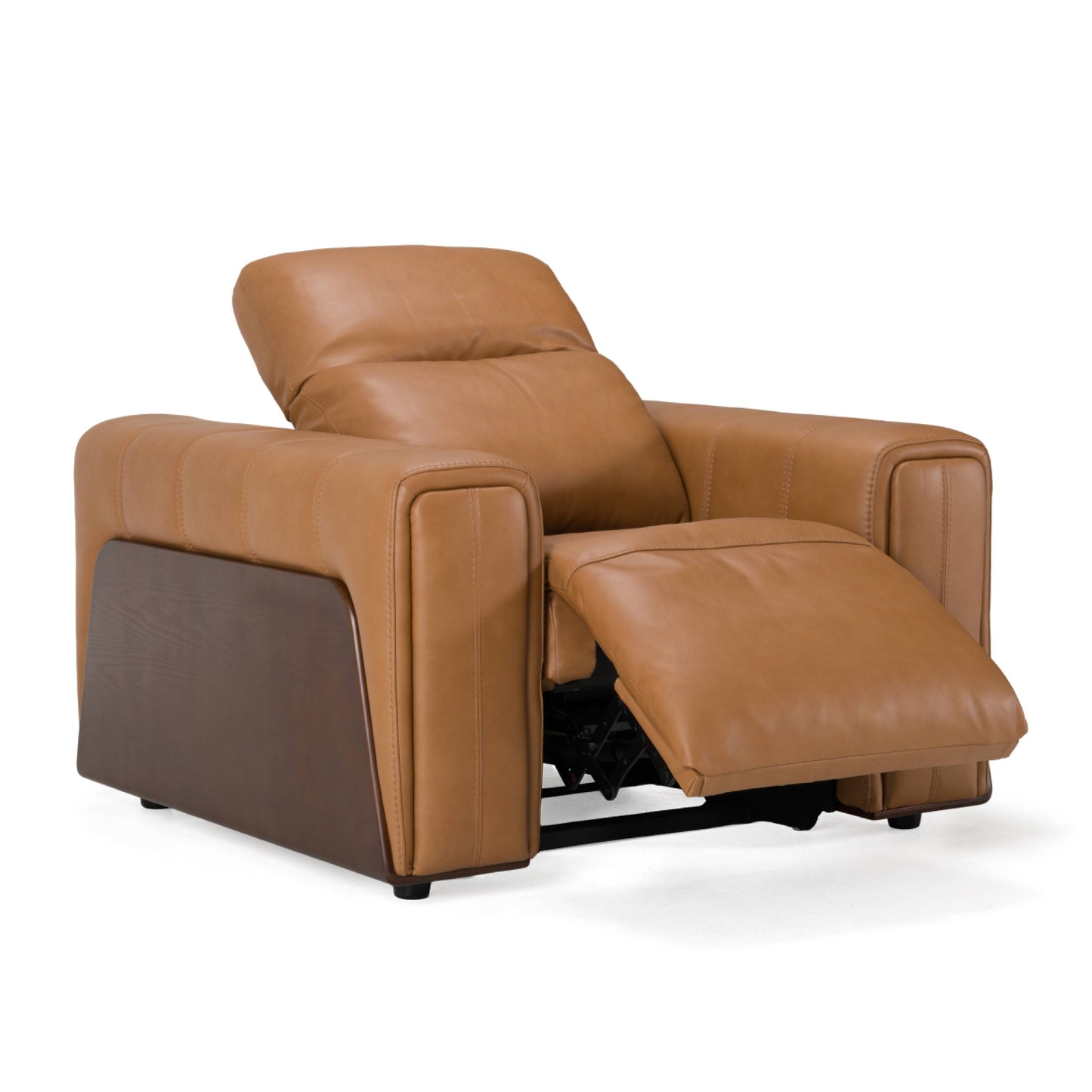 Divani Casa Sandstone - Modern Brown Leather Sofa Set w/ Electric Recliners