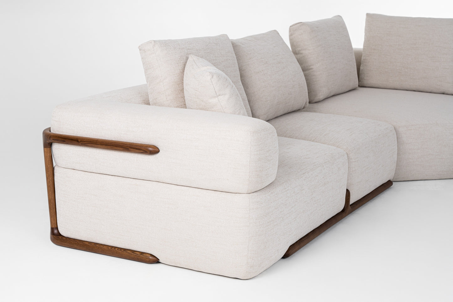 Divani Casa Simone - Modern Off-White Fabric Sectional Sofa