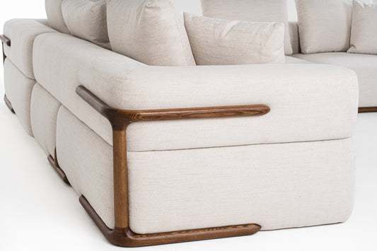 Divani Casa Simone - Modern Off-White Fabric Sectional Sofa