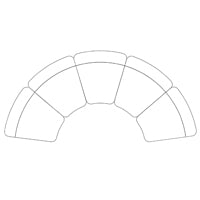 Divani Casa Simpson - Contemporary Dark Grey Fabric Curved Modular Sectional Sofa with Throw Pillows-5-Piece Sectional