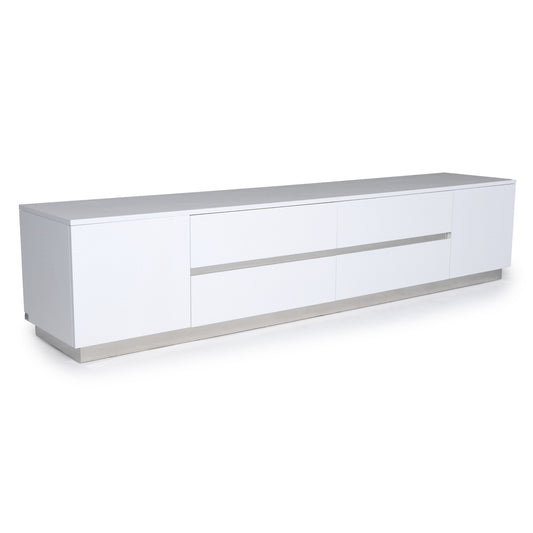 A&X Skyline Modern White Crocodile TV Stand