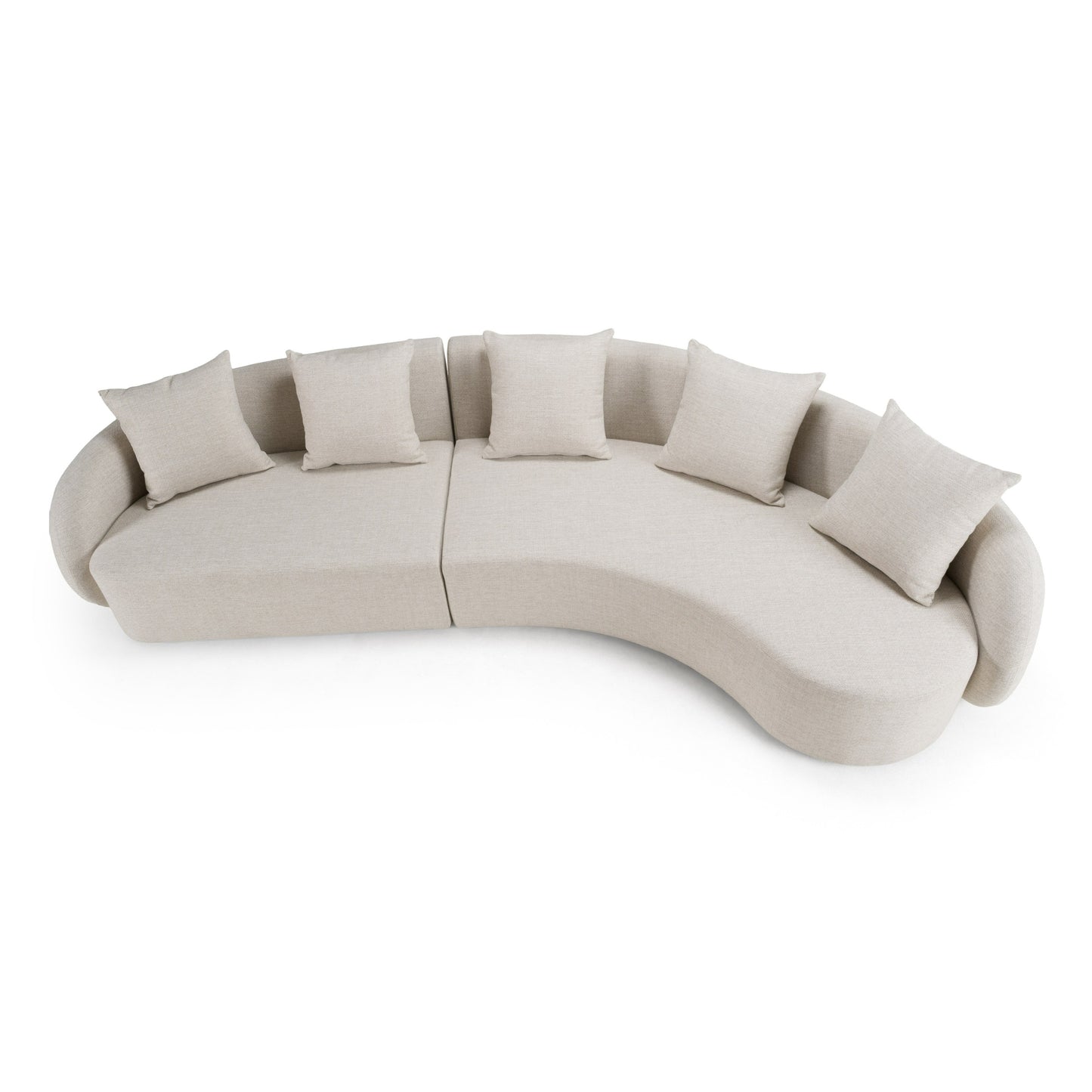Renava Tabarca - Outdoor Beige Fabric Sectional Sofa