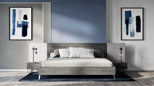 Nova Domus Bronx Italian Modern Faux Concrete & Grey Bedroom Set
