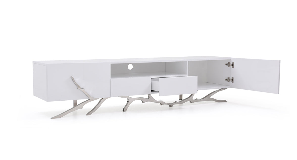 Modrest Legend 79"-Wide Modern White TV Stand