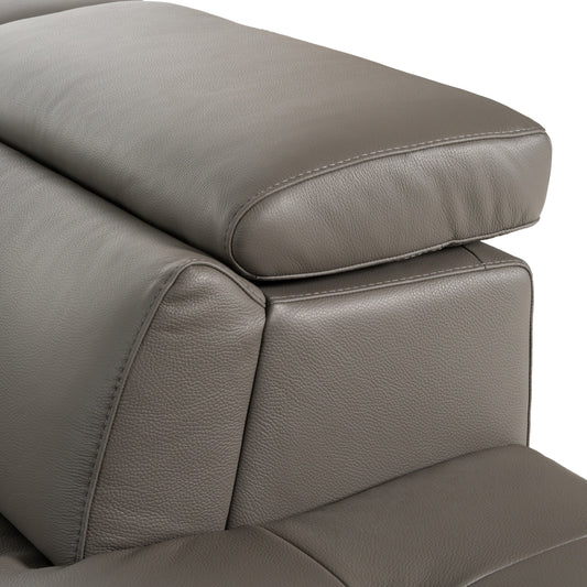 Lamod Italia Viola - Italian Contemporary Grey Leather Right Facing Sectional Sofa