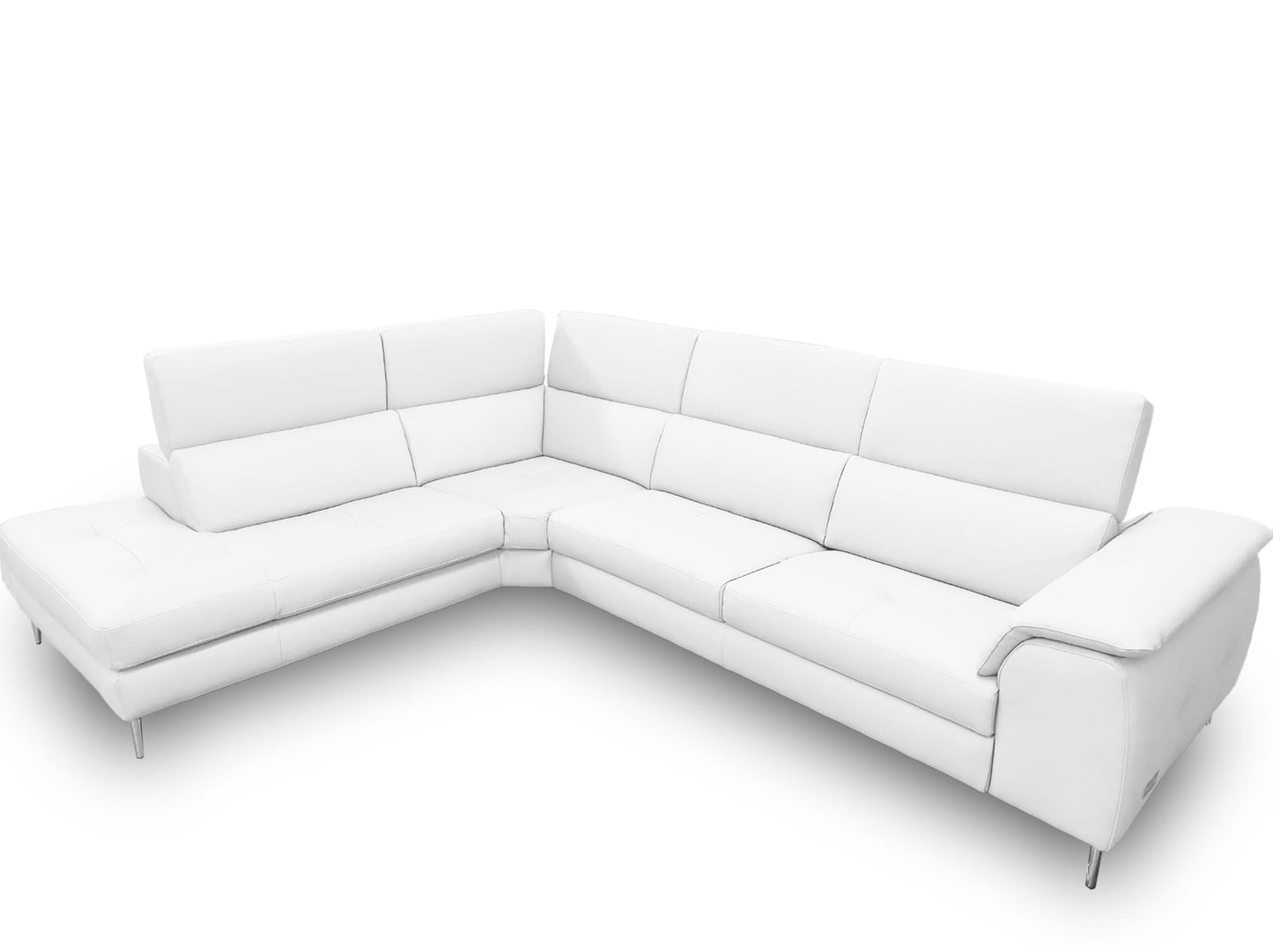 Lamod Italia Viola - Italian Contemporary White Leather Left Facing Sectional Sofa