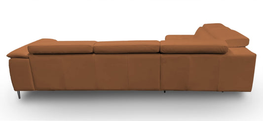 Lamod Italia Viola - Italian Contemporary Cognac Leather Left Facing Sectional Sofa