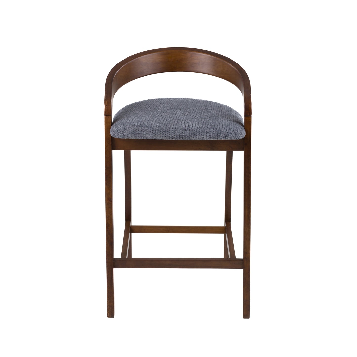 Modrest Vougler - Modern Grey Fabric + Walnut Counter Chair (Set of 2)