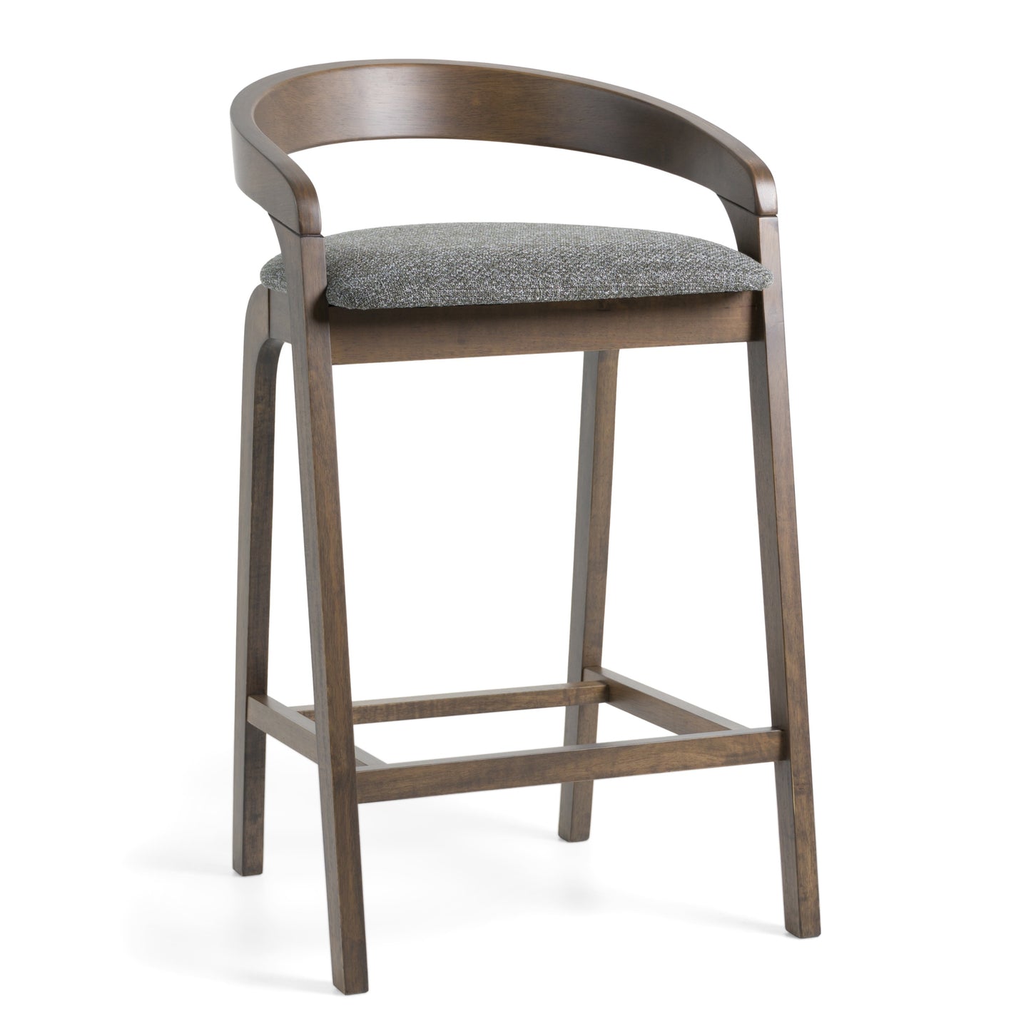 Modrest Vougler - Modern Grey Fabric + Wenge Counter Chair (Set of 2)
