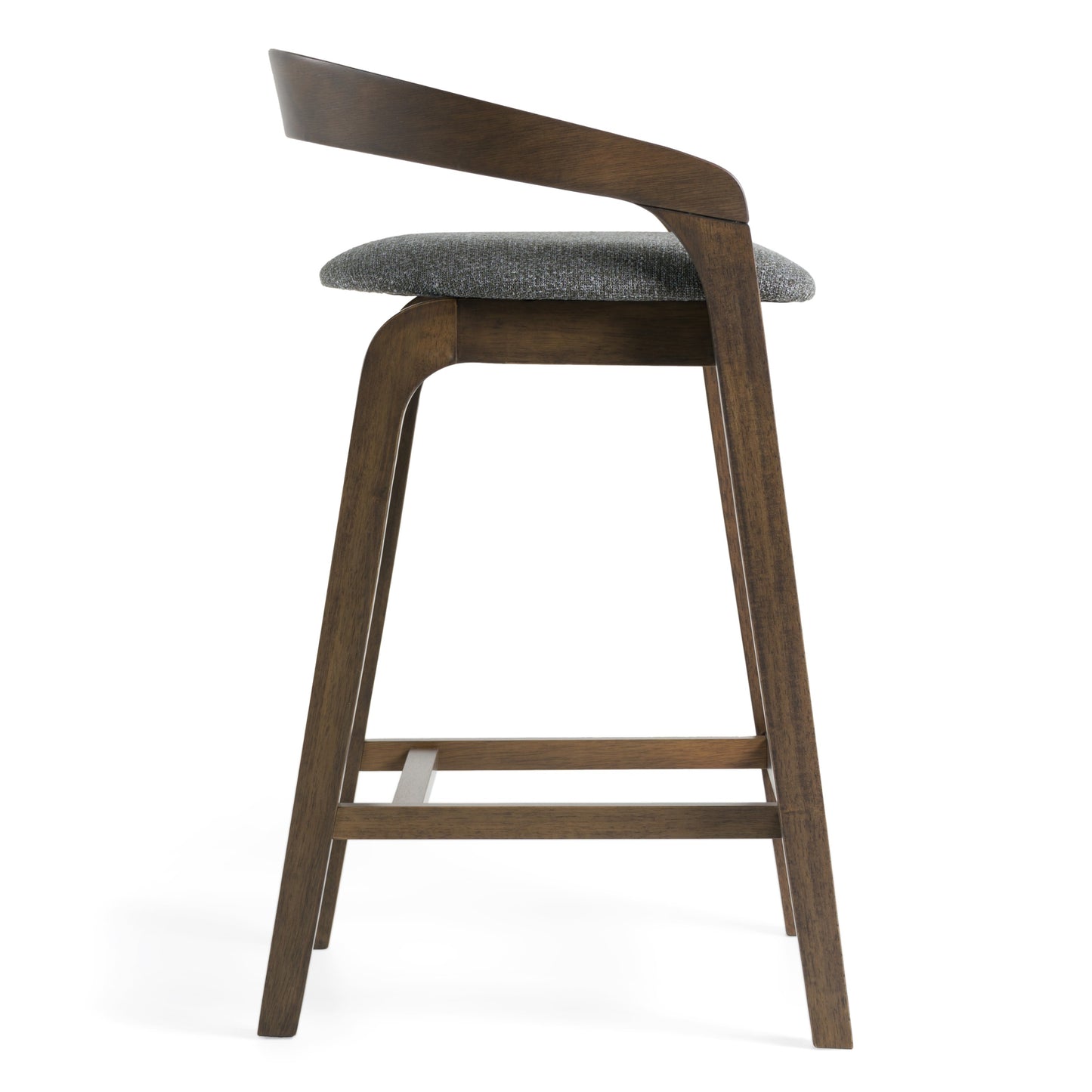 Modrest Vougler - Modern Grey Fabric + Wenge Counter Chair (Set of 2)
