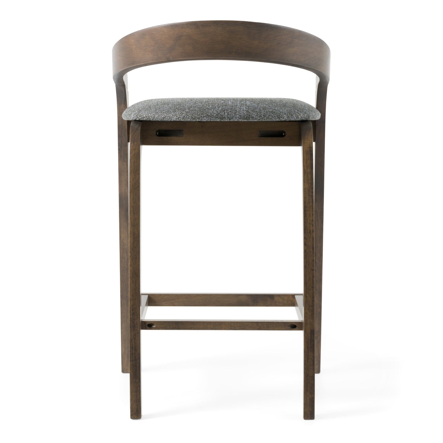 Modrest Vougler - Modern Grey Fabric + Wenge Counter Chair (Set of 2)