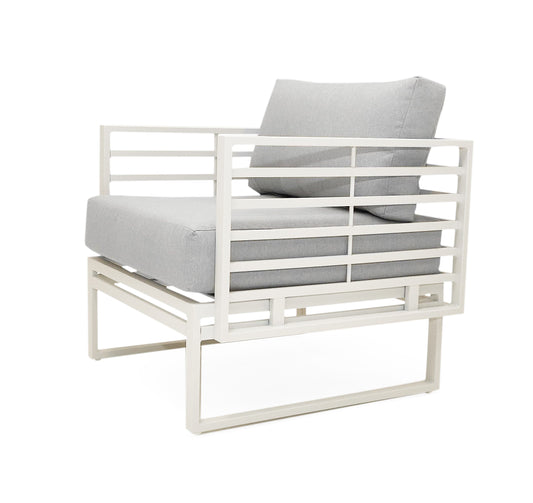 Renava Wharf - Outdoor Light Grey and White Sofa Set