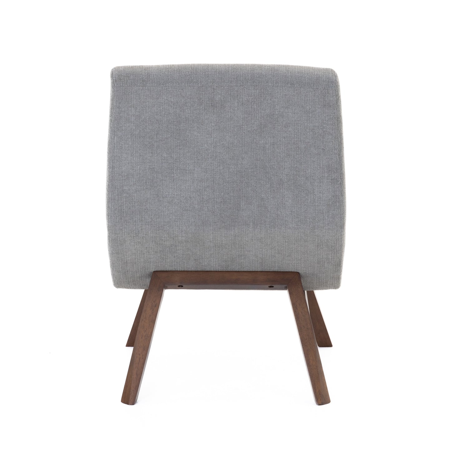 Modrest Whitney Modern Grey & Walnut Accent Chair & Ottoman