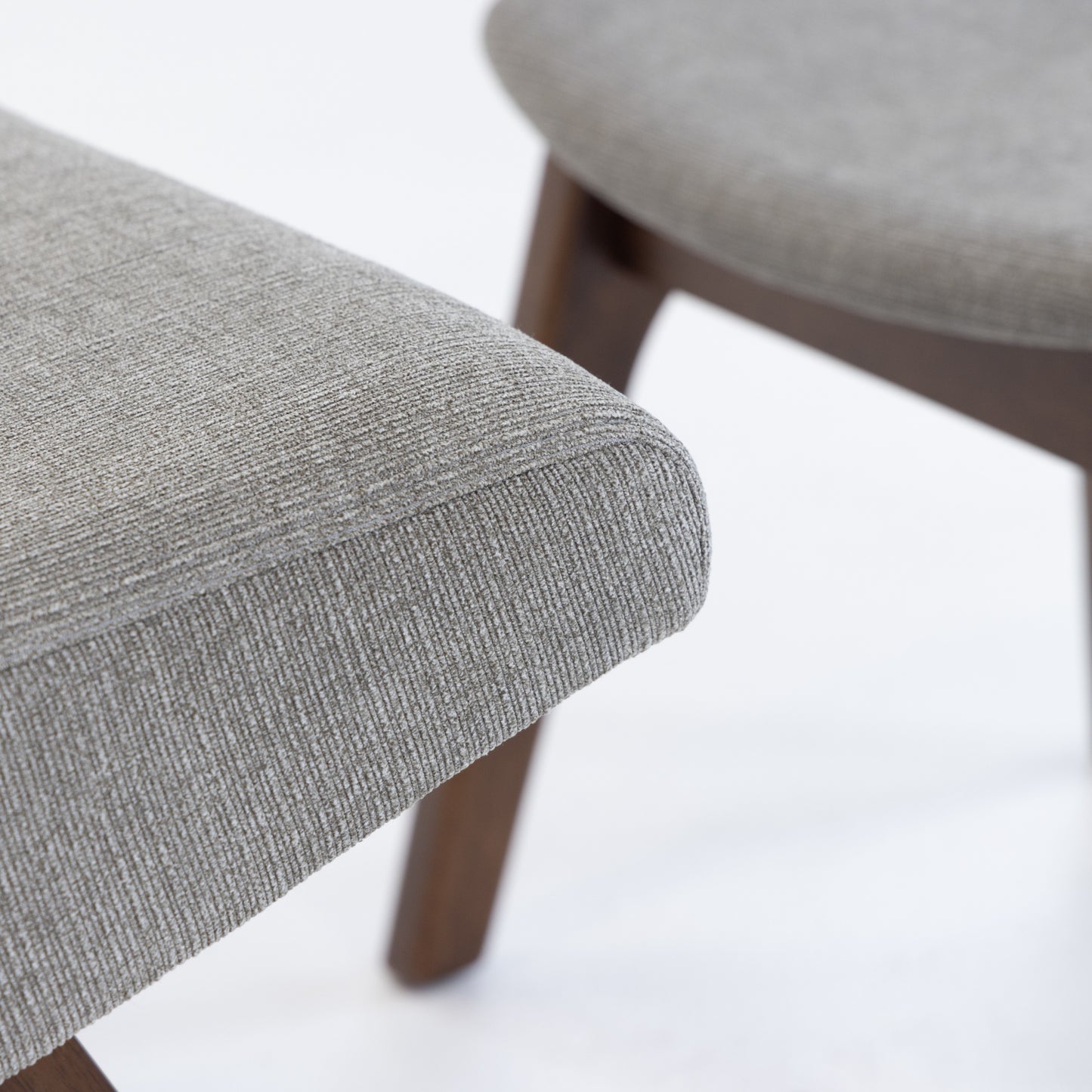 Modrest Whitney Modern Grey & Walnut Accent Chair & Ottoman
