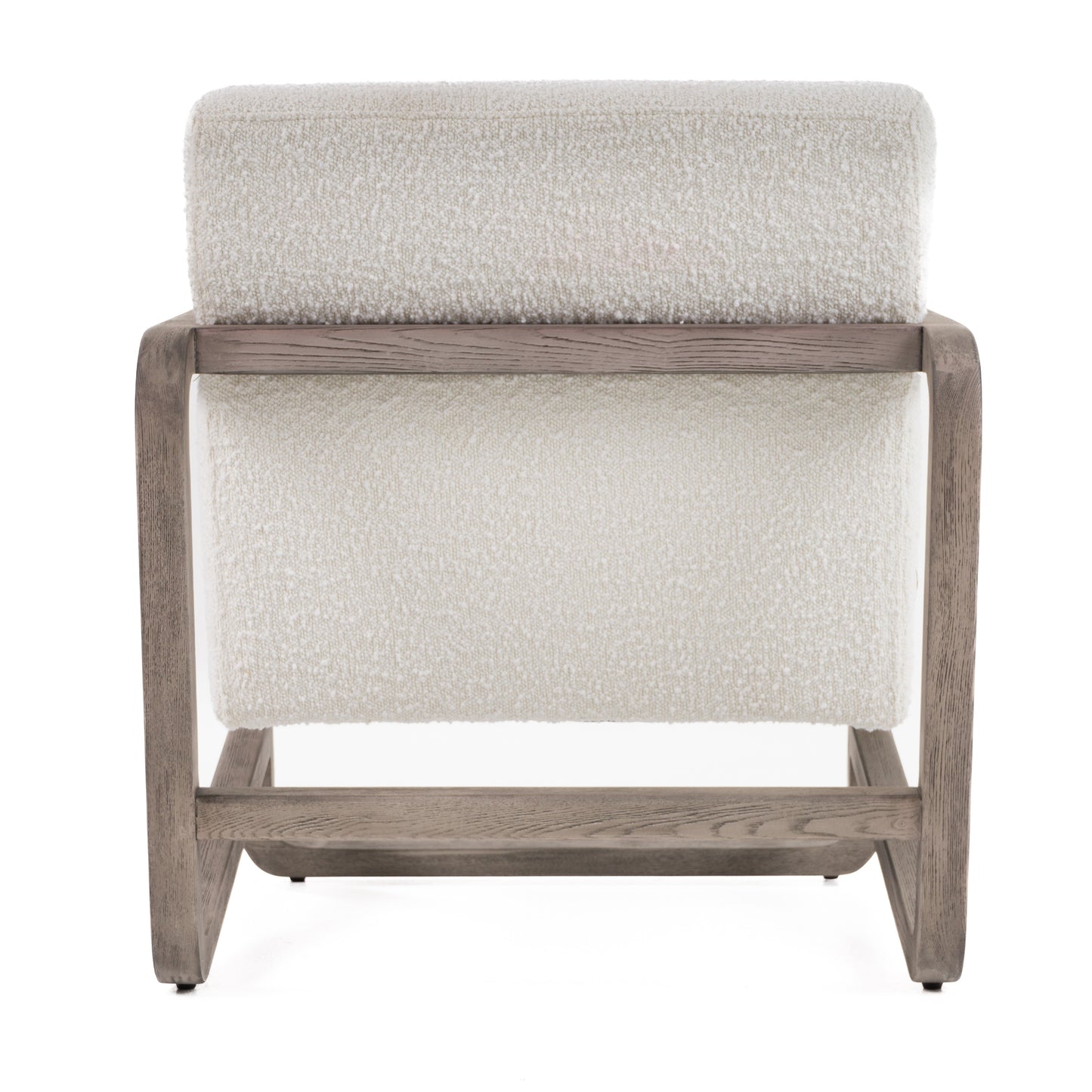 Modrest Wilber - Modern Off-White Fabric + Grey Wood Accent Chair
