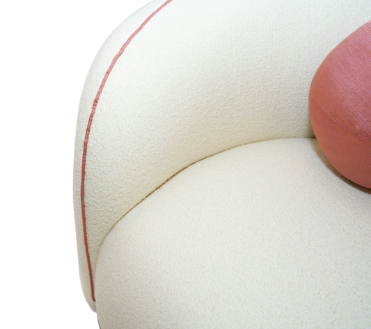 Modrest - Winfree Modern Off White Fabric 3-Seater Sofa