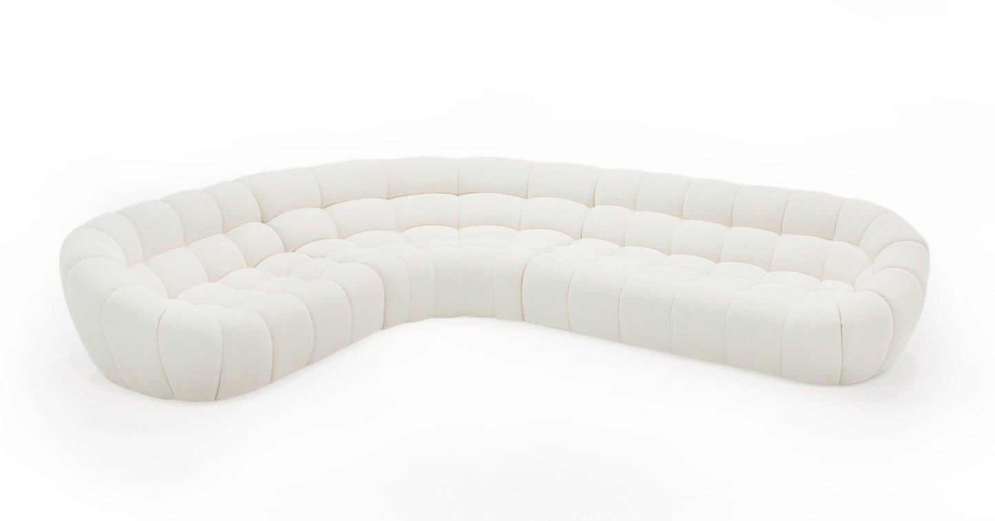 Divani Casa Yolonda - Off-White Fabric Sectional Sofa
