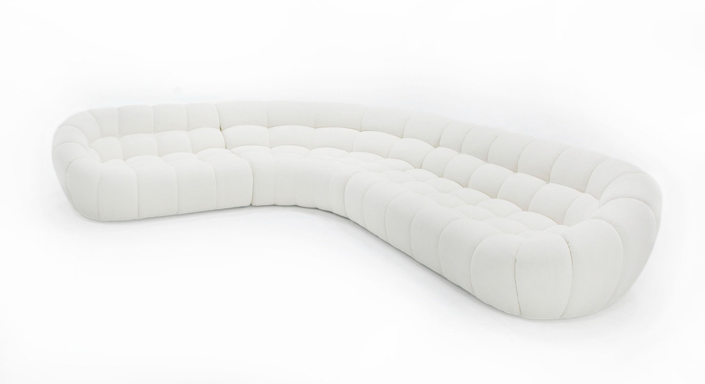 Divani Casa Yolonda - Off-White Fabric Sectional Sofa