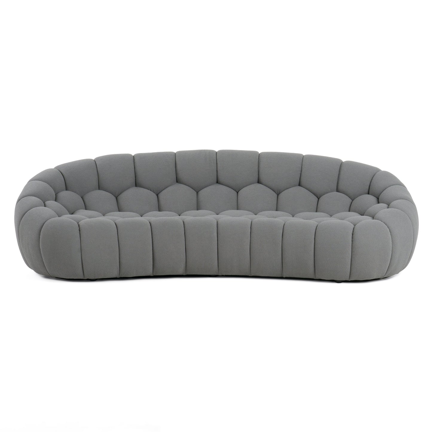Divani Casa Yolonda - Modern Curved Light Grey Fabric Sofa Set