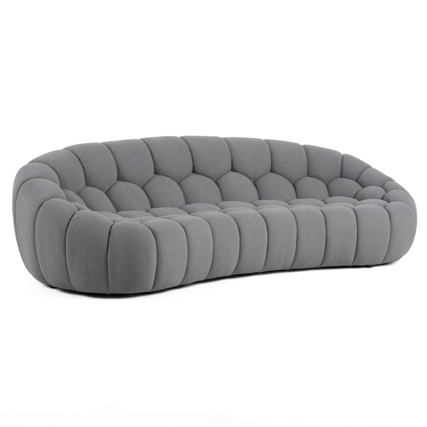 Divani Casa Yolonda - Modern Curved Light Grey Fabric Sofa Set