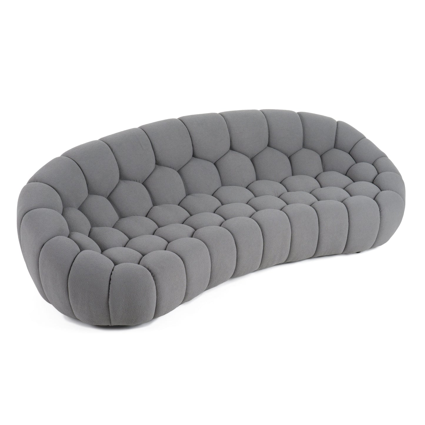 Divani Casa Yolonda - Modern Curved Light Grey Fabric Sofa Set