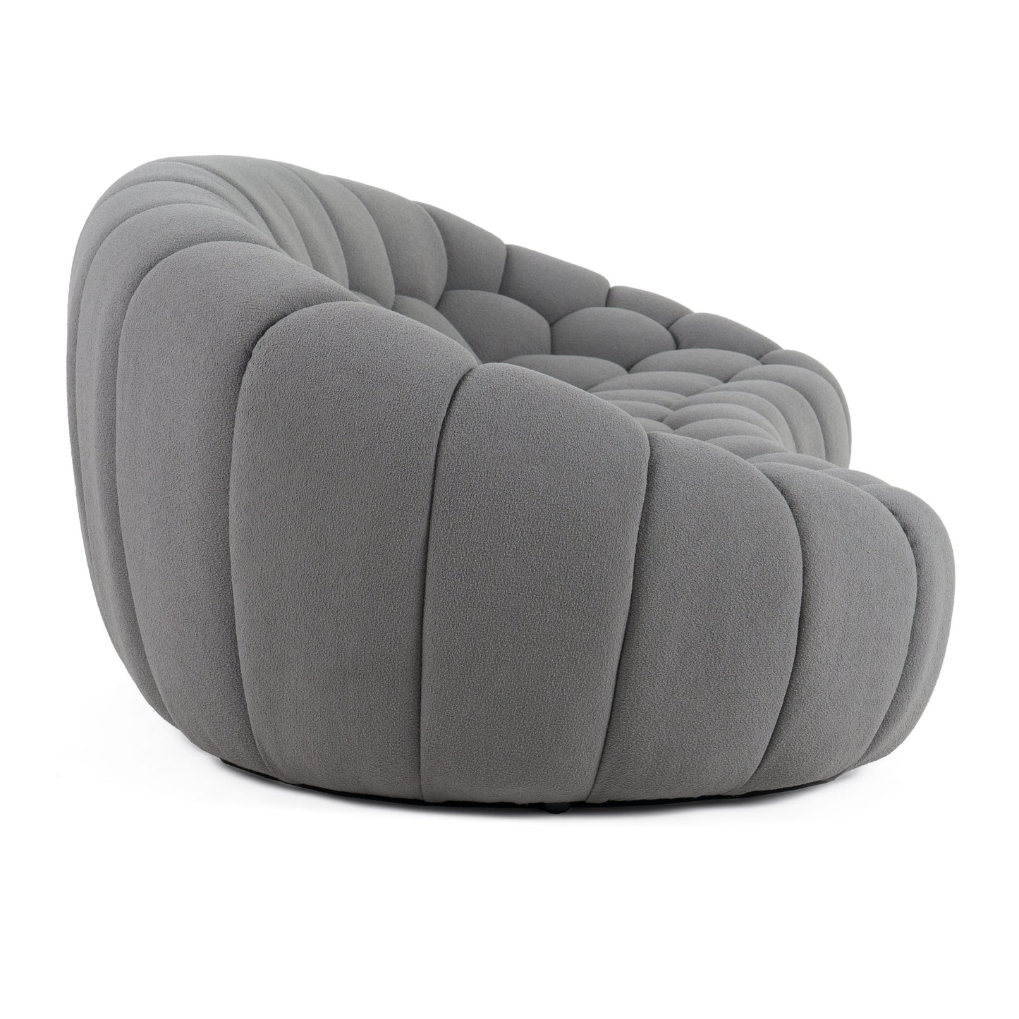 Divani Casa Yolonda - Modern Curved Light Grey Fabric Sofa Set