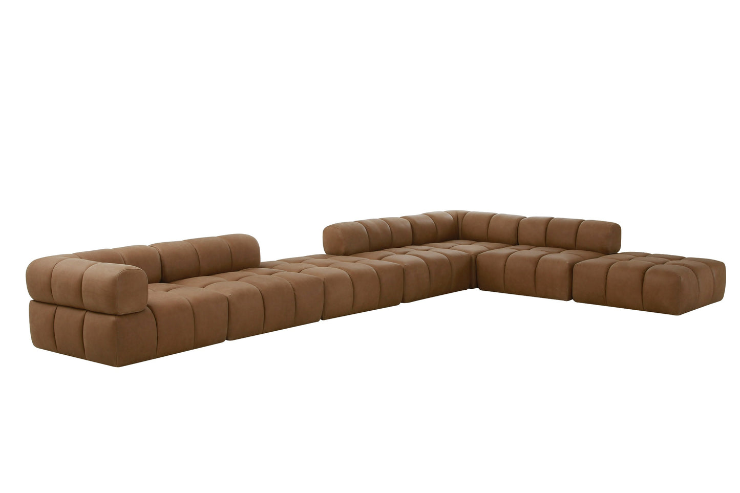 Divani Casa Everest - Modern Brown Leather Modular Armless Sectional Seat
