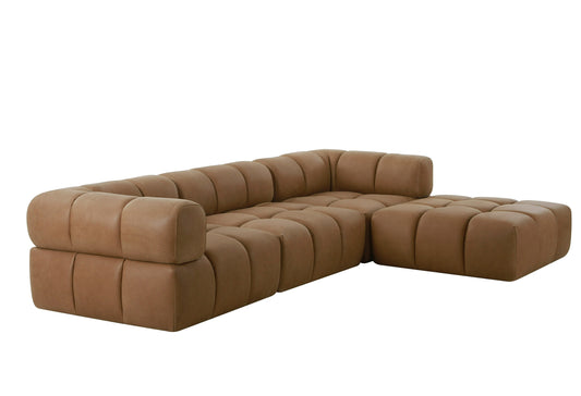 Divani Casa Everest - Modern Brown Leather Modular Corner Sectional Seat