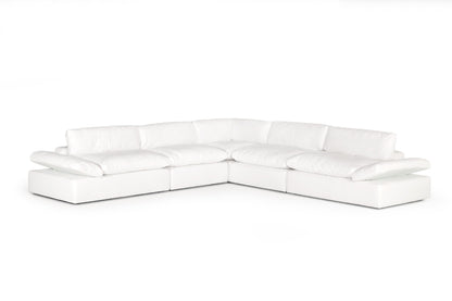 Divani Casa Kelly - Modern White Fabric Sectional Sofa
