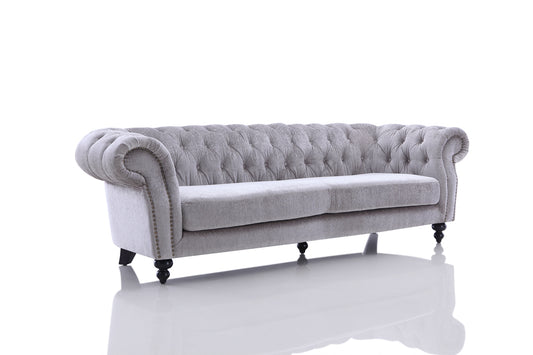 Divani Casa Alexandrina Grey Tufted Velvet Sofa