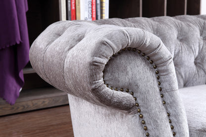 Divani Casa Alexandrina Grey Tufted Velvet Sofa