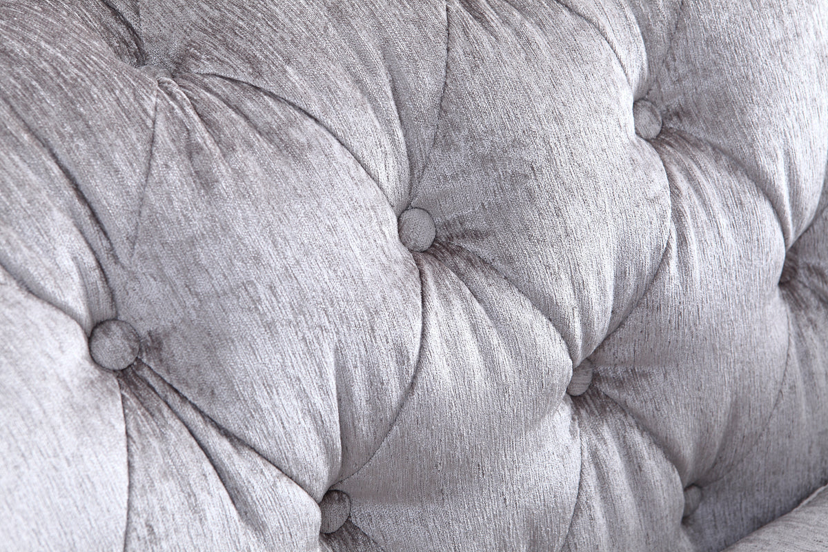 Divani Casa Alexandrina Grey Tufted Velvet Sofa