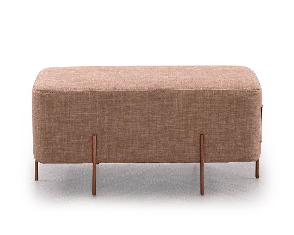 Divani Casa Adler Modern Brown Fabric Ottoman