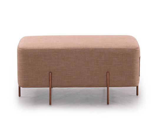 Divani Casa Adler Modern Brown Fabric Ottoman