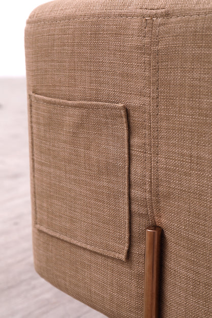 Divani Casa Adler Modern Brown Fabric Ottoman