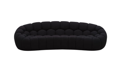 Divani Casa Yolonda - Modern Curved Black Fabric Sofa