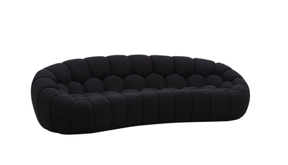 Divani Casa Yolonda - Modern Curved Black Fabric Sofa