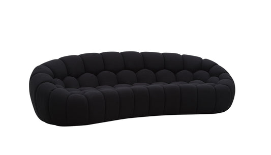 Divani Casa Yolonda - Modern Curved Black Fabric Sofa