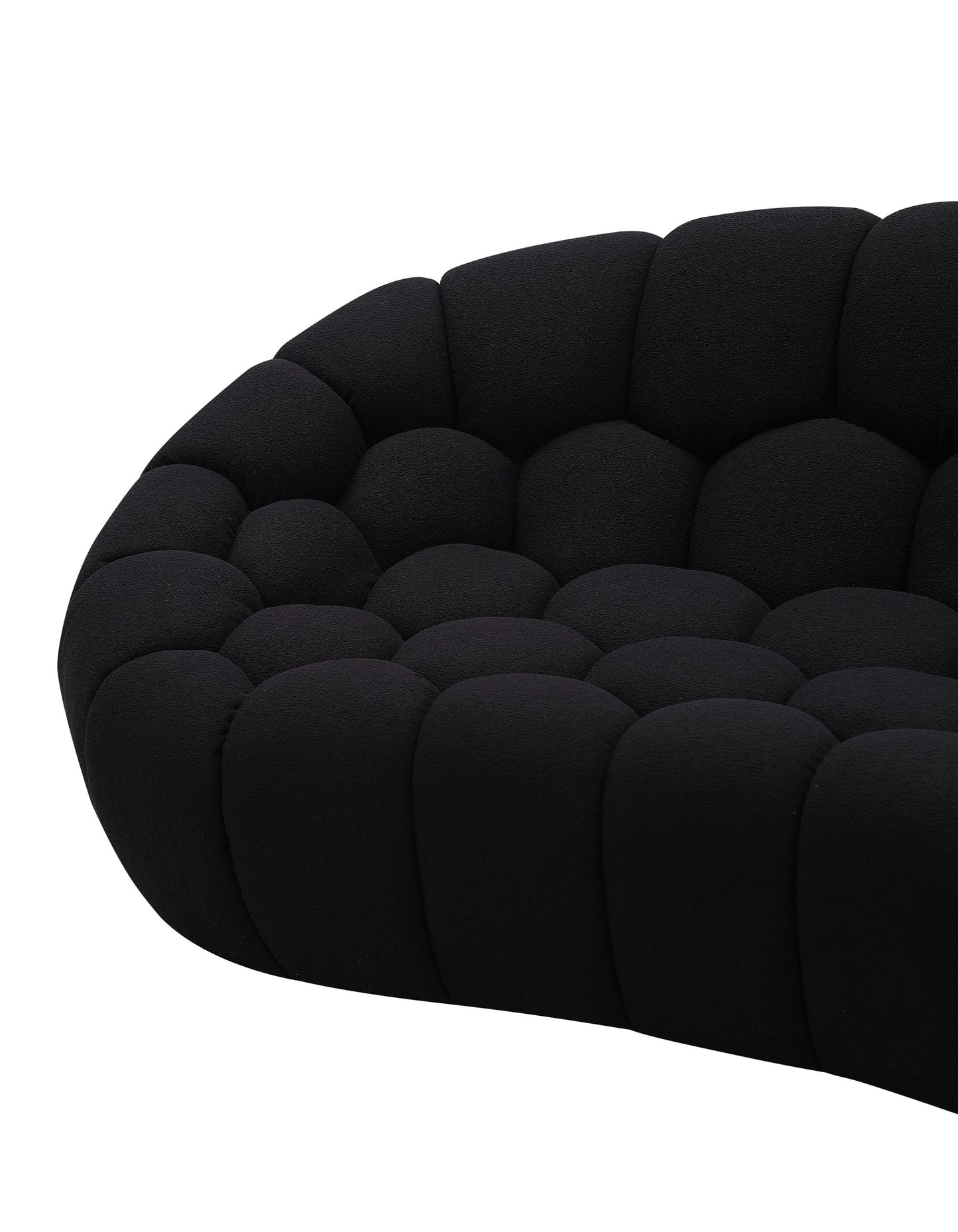 Divani Casa Yolonda - Modern Curved Black Fabric Sofa