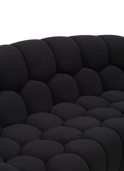 Divani Casa Yolonda - Modern Curved Black Fabric Sofa