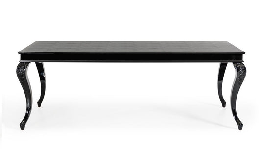 A&X Sovereign Transitional Black Crocodile Dining Table w/ Black Gloss Legs