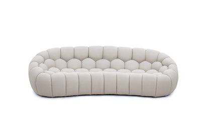 Divani Casa Yolonda - Modern Curved Beige Fabric Sofa