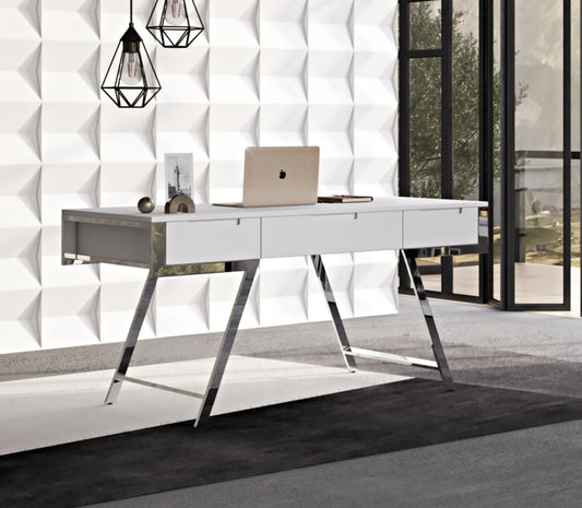 Modrest Dessart Modern White Gloss Office Desk